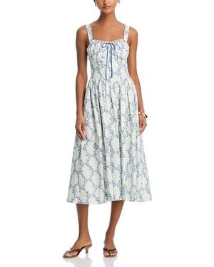 Moon River Corset Midi Dress - Blue