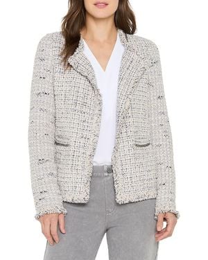 NIC+ZOE Chain Trim Fringe Jacket - Gray