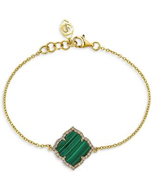 Piranesi 18K Capri Fiore Bracelet With Malachite And Diamonds - Metallic