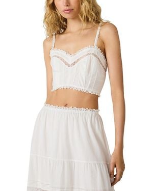 Steve Madden Elisse Lace Trim Top - White