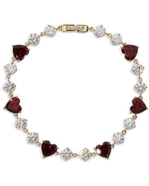 Nadri Le Bisou Cubic Zirconia Heart Line Bracelet - Metallic