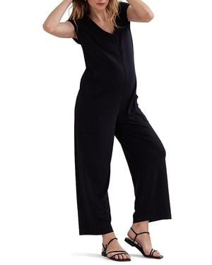 Hatch Collection The Charlotte Maternity Nursing Friendly Jumpsuit - Blue