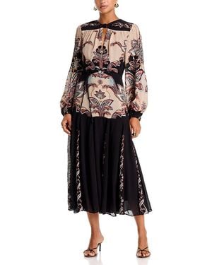 FARM Rio Tapestry Midi Dress - Black