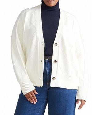 UNIVERSAL STANDARD Plus Cable Knit Cardigan - White