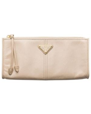 Prada Leather Pouch - Natural