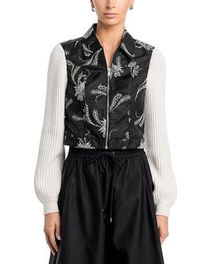Cinq À Sept Paisley Fan Zip Front Ciara Jacket - Black