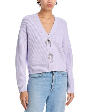 French Connection Babysoft Sparkly Bow Embellished Cardigan - Purple