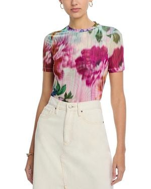 Johnny Was Mesh Short Sleeve Tee - Pink