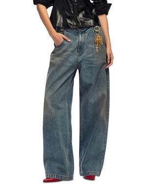 Willy Chavarria Bad Girl Wide Leg Jeans - Gray