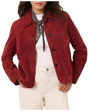 Mint Velvet The Essential Suede Jacket - Red