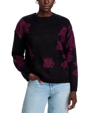 Koko + Mason Floral Print Sweater - Black