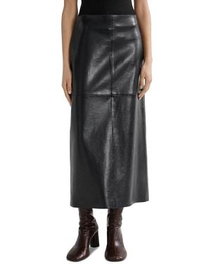 Agolde Hikson Leather Blend Midi Skirt - Black