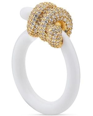 Kate Spade Ropes & Knots Pave & Enamel Statement Ring - White