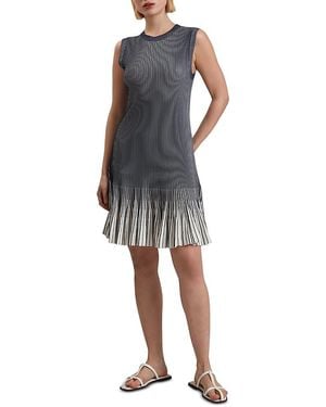 Ted Baker Lilyo Textured Striped Flippy Skirt Dress - Blue