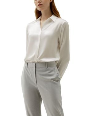 LILYSILK Basic Concealed Placket Silk Shirt - Gray