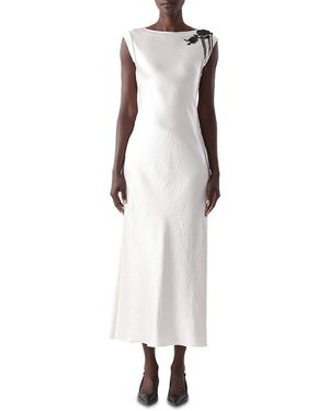 Jason Wu Twill Embellished Cap Sleeve Gown - White