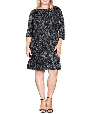 Standards & Practices Printed Shift Dress - Black