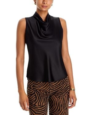 Veronica Beard Tam Silk Blend Cowl Neck Top - Black