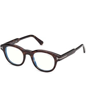 Tom Ford Round Light Glasses, 47Mm - Brown