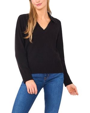 Ted Baker Meliora Collared V Neck Top - Black