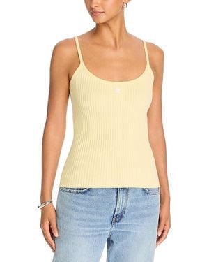 Courreges Reedition Ribbed Knit Tank Top - Blue