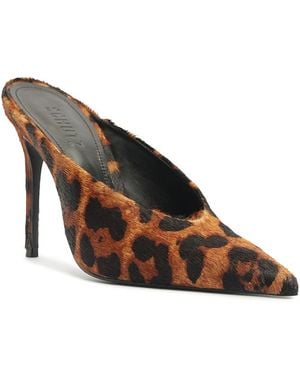 SCHUTZ SHOES Loren Calf Hair Pointed Pumps - Brown