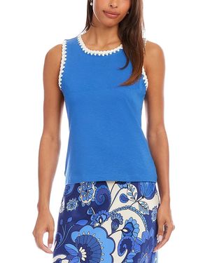 Karen Kane Edge Stitch Contrast Tank - Blue