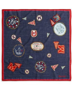 Madewell Embroidered Cotton Bandana Scarf - Blue