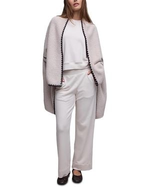 Barefoot Dreams Cozychic Blanket Stitch Wrap - Gray