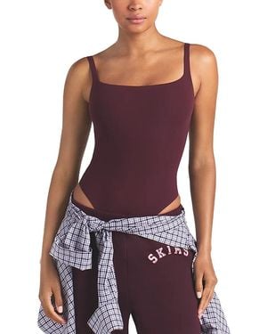 Skims Fits Everybody Square Neck Bodysuit - Purple