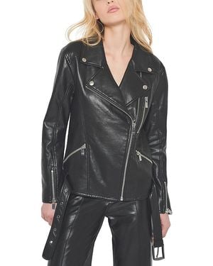 AS by DF Brando Recycled Leather Boyfriend Jacket - Black