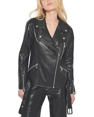 AS by DF Brando Recycled Leather Boyfriend Jacket - Black