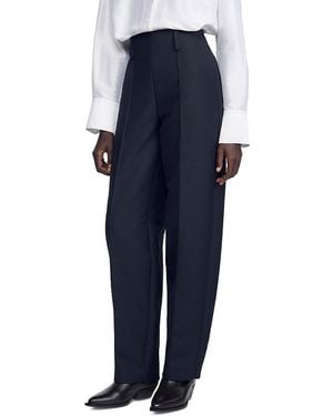 Sandro Emir High Waisted Barrel Pants - Blue