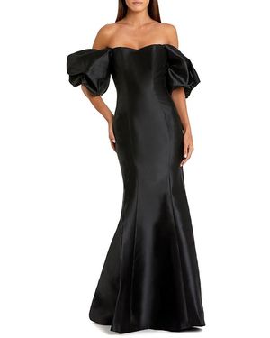Mac Duggal Petite Sweetheart Off The Shoulder Puff Sleeve Gown - Black