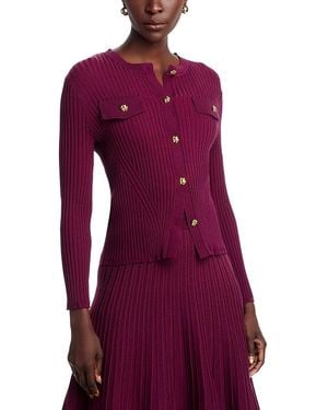 Nancy Yang Ribbed Cardigan - Purple