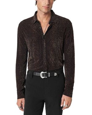 John Varvatos Finchley Leopard Print Shirt - Black