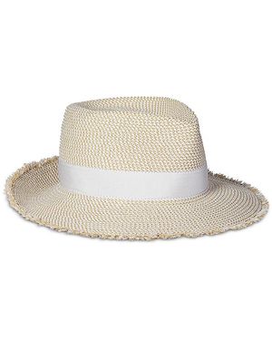 Eric Javits Fringe Pinch Sun Hat - White