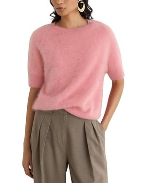 Reiss Brushed Cashmere Tee Sweater - Red