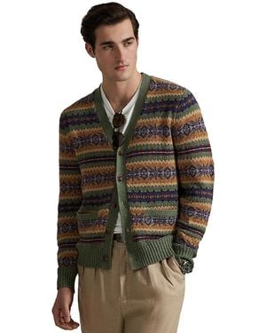 Polo Ralph Lauren Fair Isle Cotton Blend Cardigan - Green