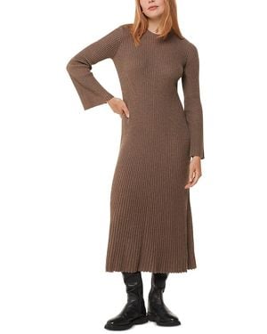 Whistles Willow Ribbed Knit Dress - Brown