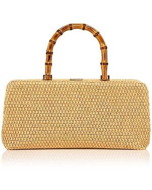 Aqua Medium Raffia Crossbody Bag - Metallic