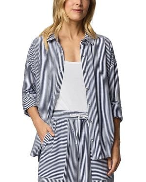Splendid Ella Striped Button Down Shirt - Blue