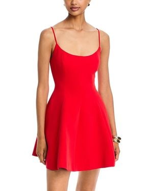 Aqua Scoop Neck Sleeveless Mini Dress - Red