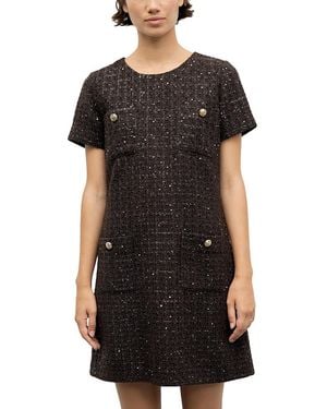 Gerard Darel Coni Tweed Mini Dress - Black