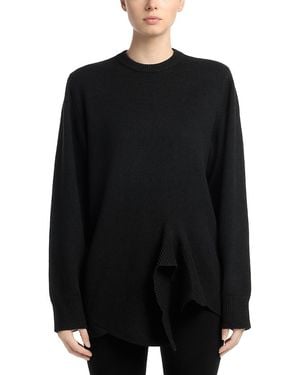 TOTEME Wool & Cashmere Twist Hem Top - Black