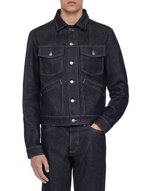 AllSaints Selvedge Cotton Pocket Trucker Jacket - Blue