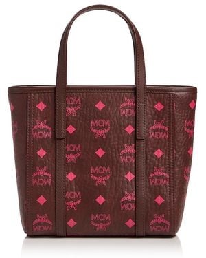 MCM Toni Mini Visetos Shopper Tote - Red