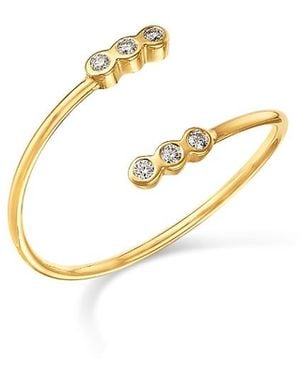 Zoe Chicco 14K Bezel Diamonds Bypass Ring - Metallic
