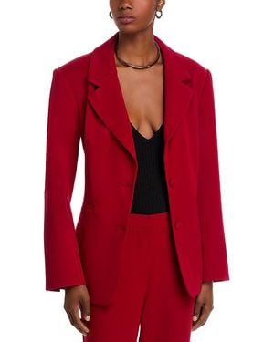 Aqua Cinch Waist Two Button Blazer - Red