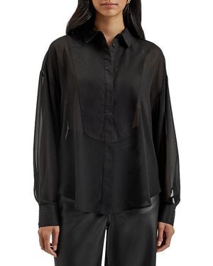 Ted Baker Lechosa Chiffon Oversized Shirt - Black